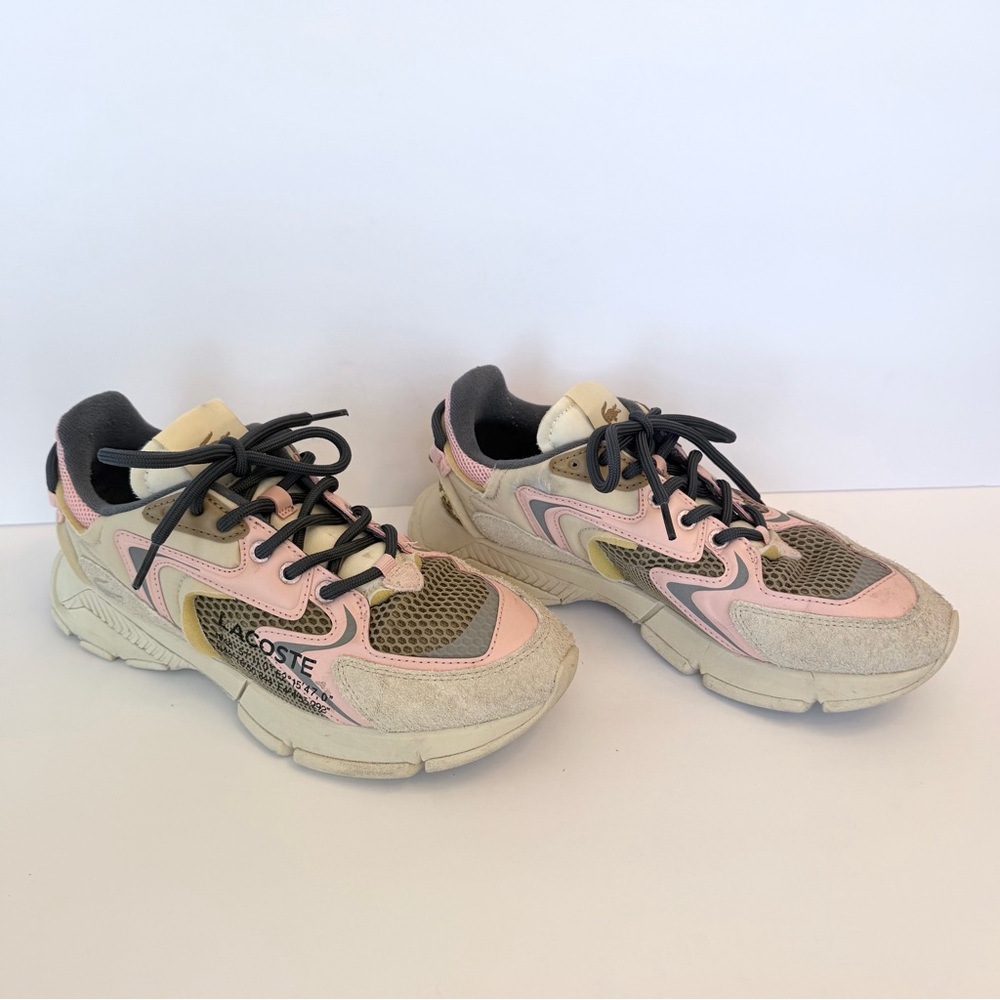 Lacoste Women's L003 Neo Sneakers in white and Light pink, size 9.5 - Picture 2 of 10